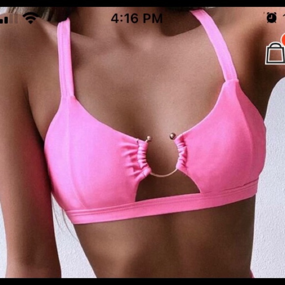 SHEIN Neon Pink Bikini Top